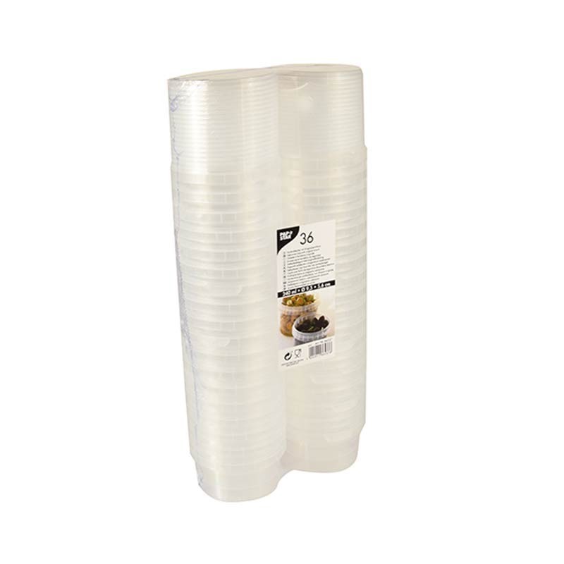 Comprar 36 Envases transparente con cierre hermético de seguridad 240 ml Ø 9,5 cm · 5,6 cm en Pepebar