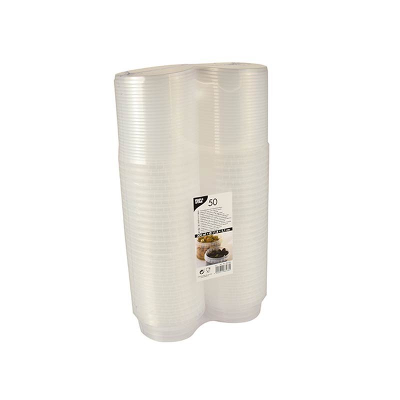 Comprar 50 Envases transparente con cierre hermético de seguridad 300 ml Ø 11,8 cm · 5,1 cm en Pepebar