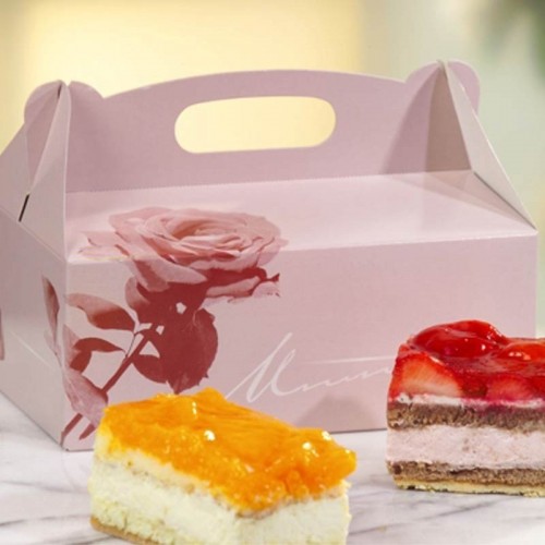 Comprar 20 Cajas de cartón rectangular con asa para tartas 16x10x9 cm en Pepebar