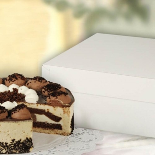 Comprar 10 Cajas para tartas y pasteles de cartón cuadradas con tapa 30 cm x 30 cm x 10 cm en Pepebar