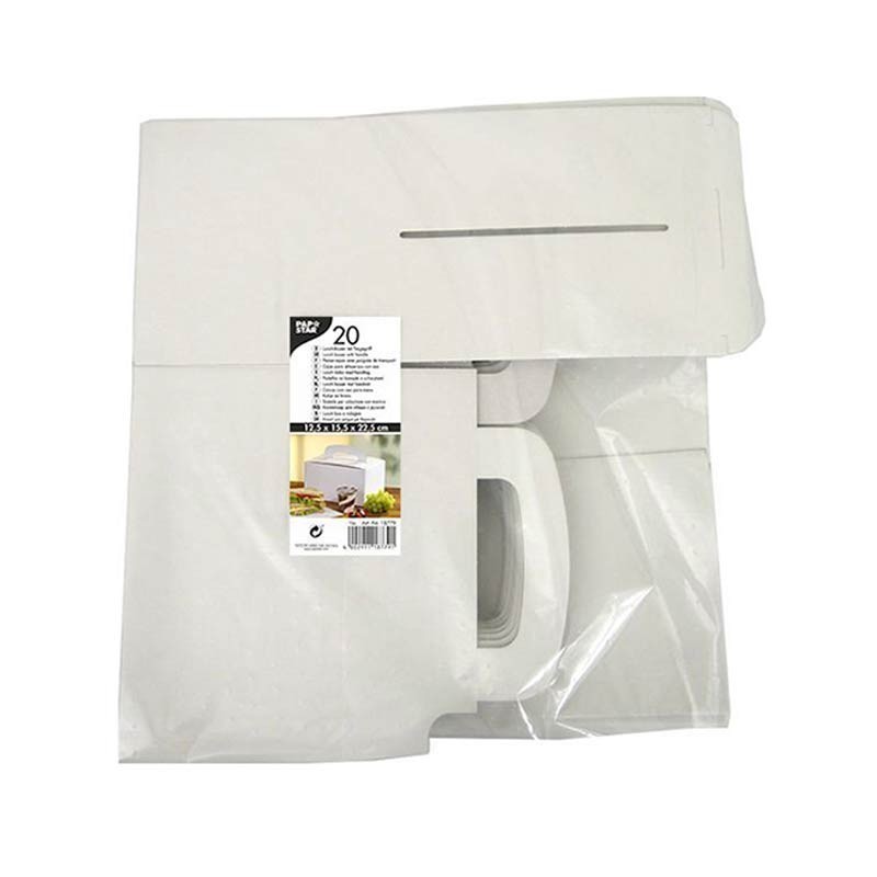 Comprar 20 Cajas de cartón cuadradas con asa para tartas 12,5 cm x 15,5 cm x 22,5 cm en Pepebar