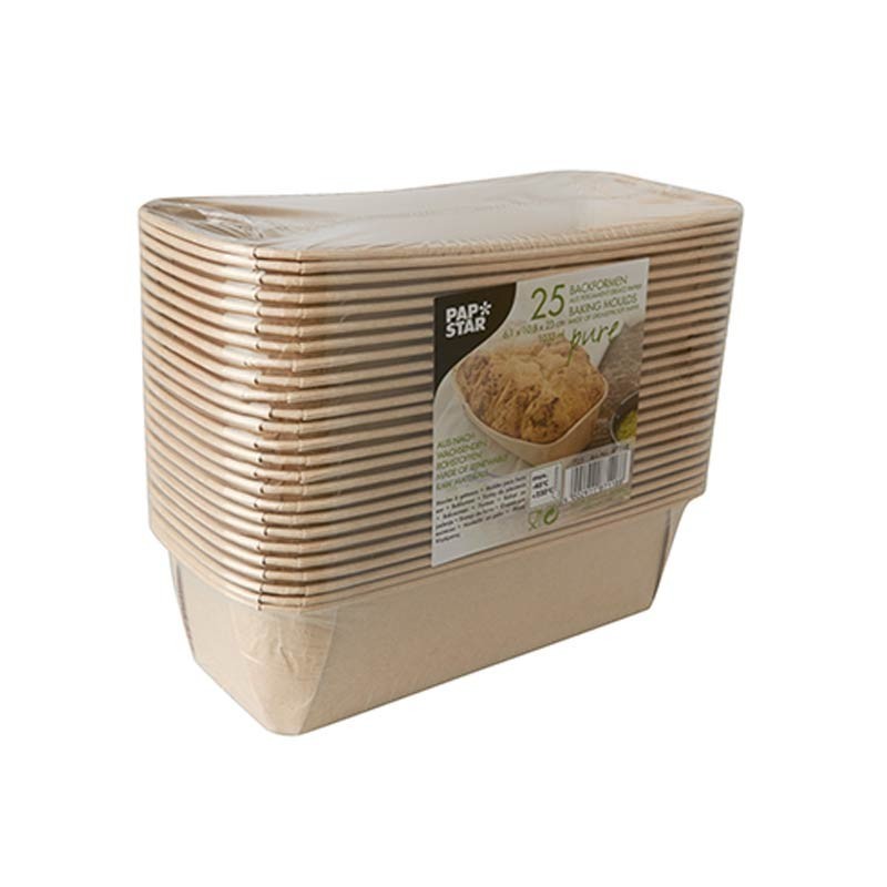 Comprar 25 Cajitas cuadradas para hornear 1033 ml 6,1 cm x 10,8 cm x 23 cm en Pepebar