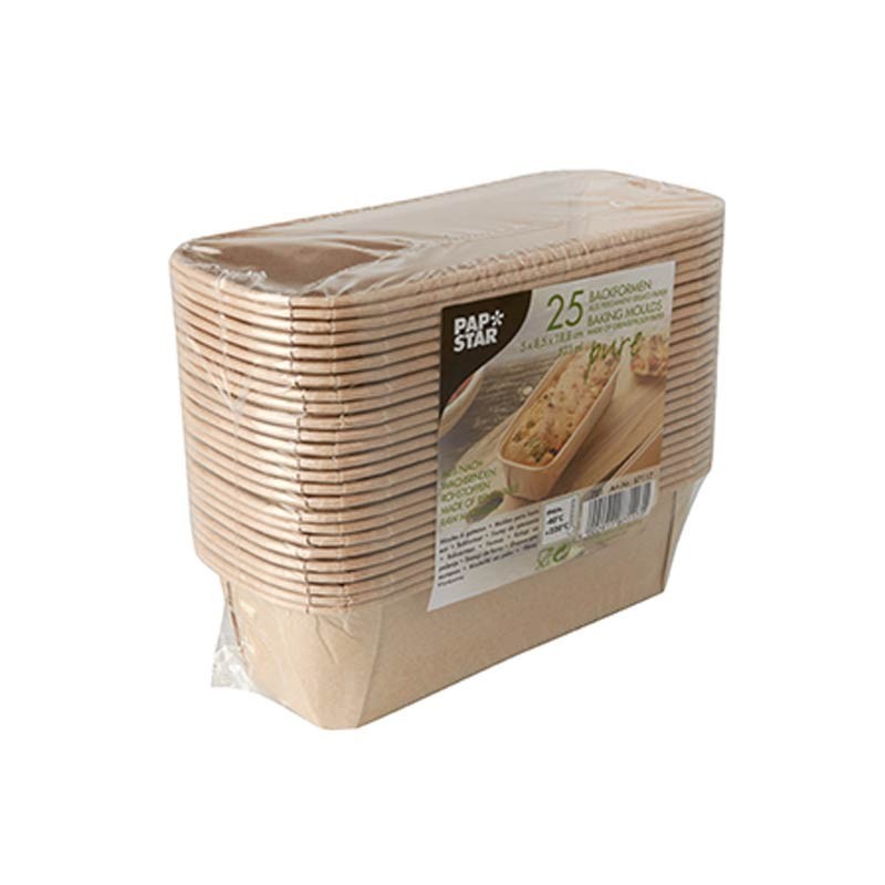 Comprar 25 Cajitas cuadradas para hornear 523 ml 5 cm x 8,5 cm x 18,8 cm en Pepebar