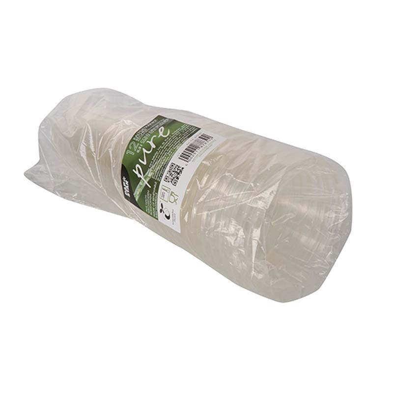 Comprar 12 Vasos para bebidas frías, PLA biodegradable gama Pure 0,5 l Ø 9,5 cm · 16,2 cm transparente con borde redondeado en Pepebar