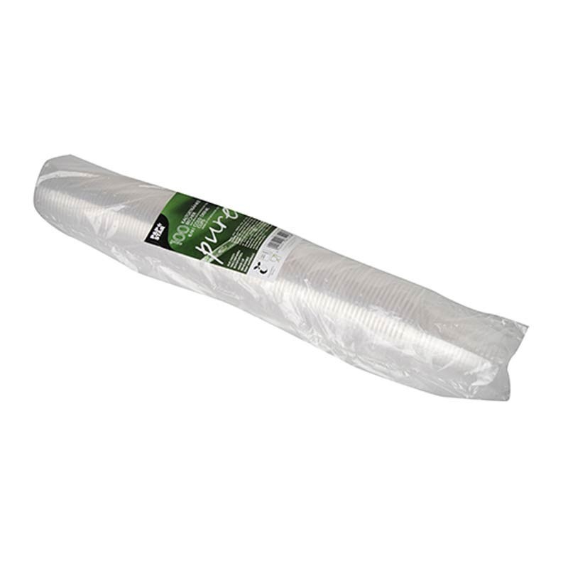 Comprar 100 Vasos para bebidas frías, PLA biodegradable gama Pure 0,15 l Ø 7,08 cm · 7,29 cm transparente en Pepebar