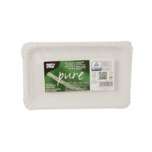 250 Platos, cartón biodegradable gama Pure cuadrado 13 cm x 20 cm blanco Comprar 250 Platos, cartón biodegradable gama Pure cuadrado 13 cm x 20 cm blanco en Pepebar