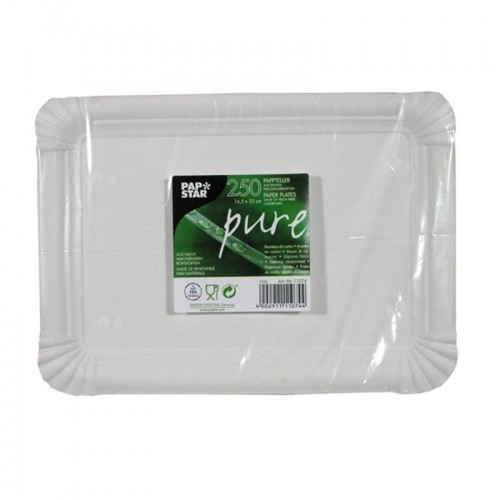 250 Platos, cartón biodegradable gama Pure cuadrado 16,5 cm x 23 cm blanco Comprar 250 Platos, cartón biodegradable gama Pure cuadrado 16,5 cm x 23 cm blanco en Pepebar