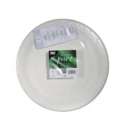 50 Platos, cartón biodegradable gama Pure redondo Ø 29 cm blanco Comprar 50 Platos, cartón biodegradable gama Pure redondo Ø 29 cm blanco en Pepebar