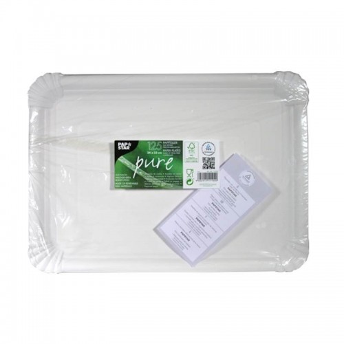 125 Platos, cartón biodegradable gama Pure cuadrado 24 cm x 33 cm blanco Comprar 125 Platos, cartón biodegradable gama Pure cuadrado 24 cm x 33 cm blanco en Pepebar