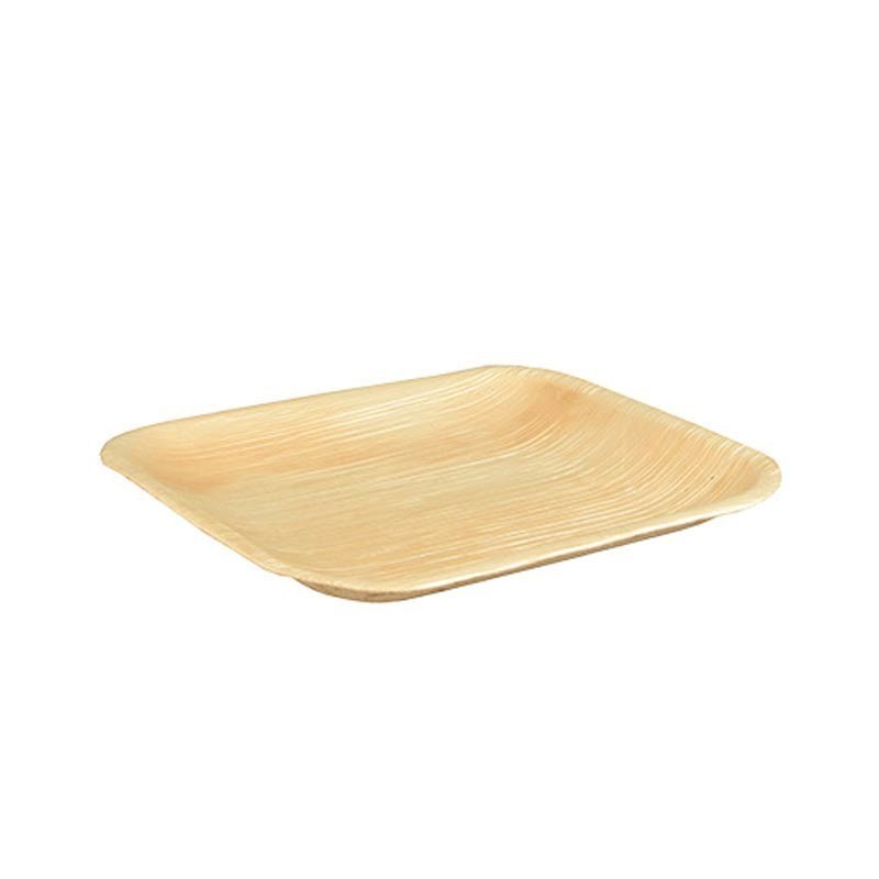 Comprar 25 Platos, Hoja de palma biodegradable gama Pure cuadrado 18 cm x 18 cm x 1,5 cm en Pepebar