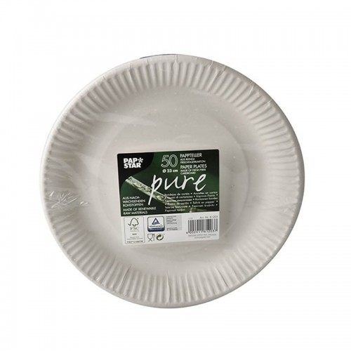50 Platos, cartón biodegradable gama Pure redondo Ø 23 cm blanco Comprar 50 Platos, cartón biodegradable gama Pure redondo Ø 23 cm blanco en Pepebar