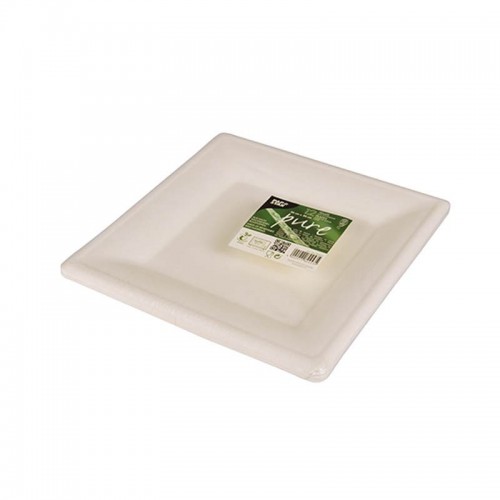 12 Platos de caña de azúcar biodegradable gama Pure cuadrado 26 cm x 26 cm blanco Comprar 12 Platos de caña de azúcar biodegradable gama Pure cuadrado 26 cm x 26 cm blanco en Pepebar