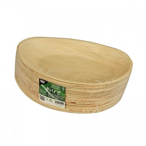 Comprar 25 Platos, Hoja de palma biodegradable gama Pure oval 26 cm x 17 cm x 2,5 cm en Pepebar