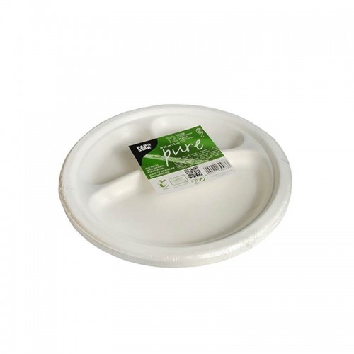 12 Platos de caña de azúcar biodegradable gama Pure 3 compartimentos Ø 23 cm · 2 cm blanco Comprar 12 Platos de caña de azúcar biodegradable gama Pure 3 compartimentos Ø 23 cm · 2 cm blanco en Pepebar