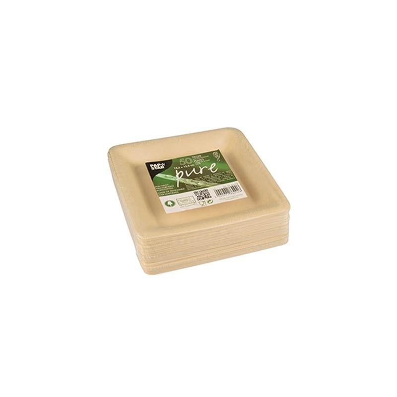 50 Platos de caña de azúcar biodegradable gama Pure cuadrado 15,5 cm x 15,5 cm natural Comprar 50 Platos de caña de azúcar biodegradable gama Pure cuadrado 15,5 cm x 15,5 cm natural en Pepebar