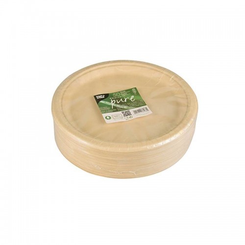 Comprar 50 Platos de caña de azúcar biodegradable gama Pure sin compartimentos Ø 26 cm · 2 cm natural en Pepebar