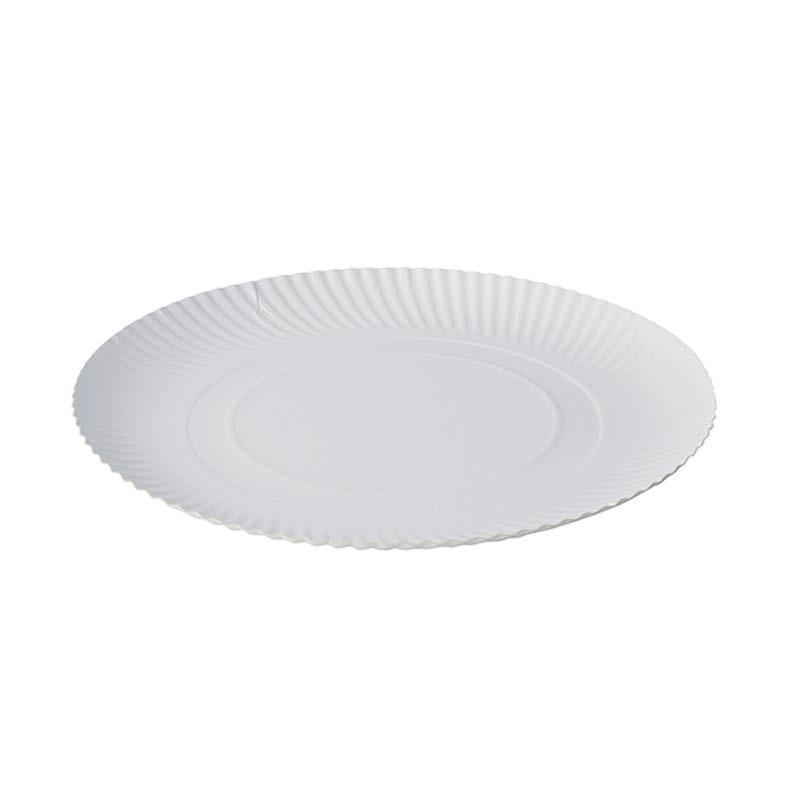 Comprar 100 Platos, cartón biodegradable gama Pure redondo Ø 34 cm · 3 cm blanco en Pepebar