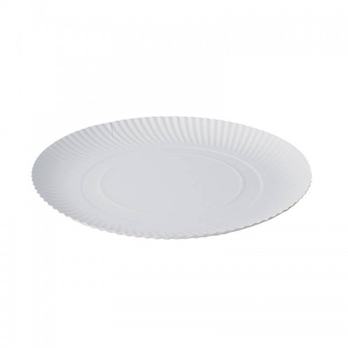 Comprar 100 Platos, cartón biodegradable gama Pure redondo Ø 34 cm · 3 cm blanco en Pepebar