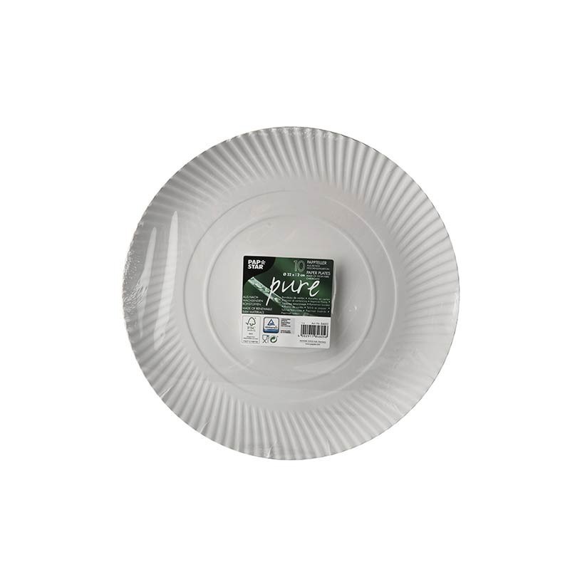 10 Platos, cartón biodegradable gama Pure redondo Ø 32 cm · 2 cm blanco Comprar 10 Platos, cartón biodegradable gama Pure redondo Ø 32 cm · 2 cm blanco en Pepebar
