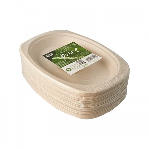 50 Platos de caña de azúcar biodegradable gama Pure oval 23 cm x 16 cm x 2 cm natural Comprar 50 Platos de caña de azúcar biodegradable gama Pure oval 23 cm x 16 cm x 2 cm natural en Pepebar