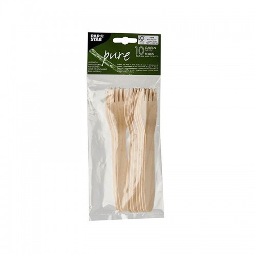 Comprar 10 Tenedores, madera biodegradable gama Pure 16,5 cm en Pepebar