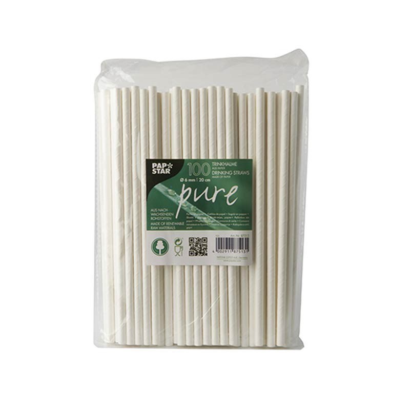 100 Cañitas de papel biodegradable gama Pure Ø 6 mm · 20 cm blanco Comprar 100 Cañitas de papel biodegradable gama Pure Ø 6 mm · 20 cm blanco en Pepebar