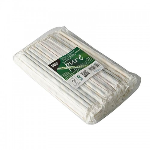 Comprar 100 Cañitas de papel biodegradable gama Pure Ø 6 mm · 20 cm colores surtidos Stripes envuelto individualmente en Pepebar