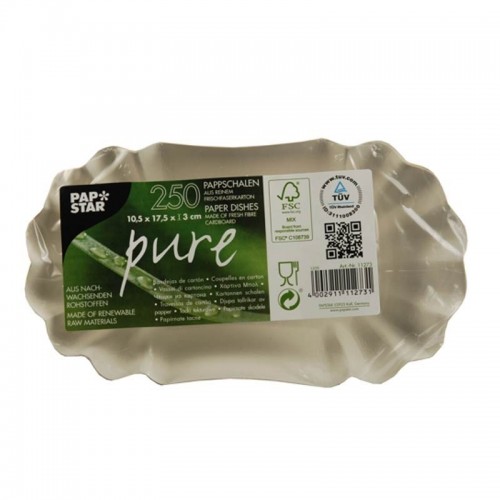 Comprar 250 Boles de cartón biodegradable gama Pure oval 10,5 cm x 17,5 cm x 3 cm blanco en Pepebar