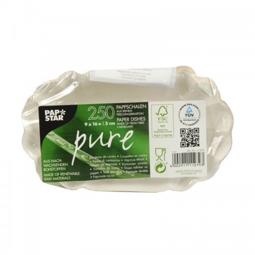 250 Boles de cartón biodegradable gama Pure oval 9 cm x 16 cm x 3 cm blanco Comprar 250 Boles de cartón biodegradable gama Pure oval 9 cm x 16 cm x 3 cm blanco en Pepebar