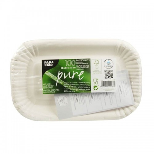 Comprar 100 Boles de cartón biodegradable gama Pure cuadrado 15 cm x 23 cm x 2 cm blanco en Pepebar