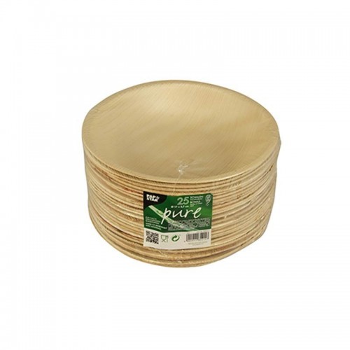 Comprar 25 Boles, Hoja de palma biodegradable gama Pure redondo 300 ml Ø 17,5 cm · 3,5 cm en Pepebar