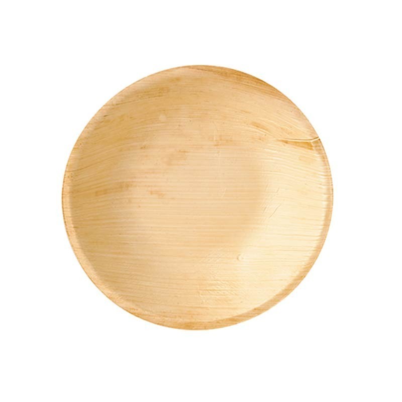 Comprar 25 Boles, Hoja de palma biodegradable gama Pure redondo 300 ml Ø 17,5 cm · 3,5 cm en Pepebar