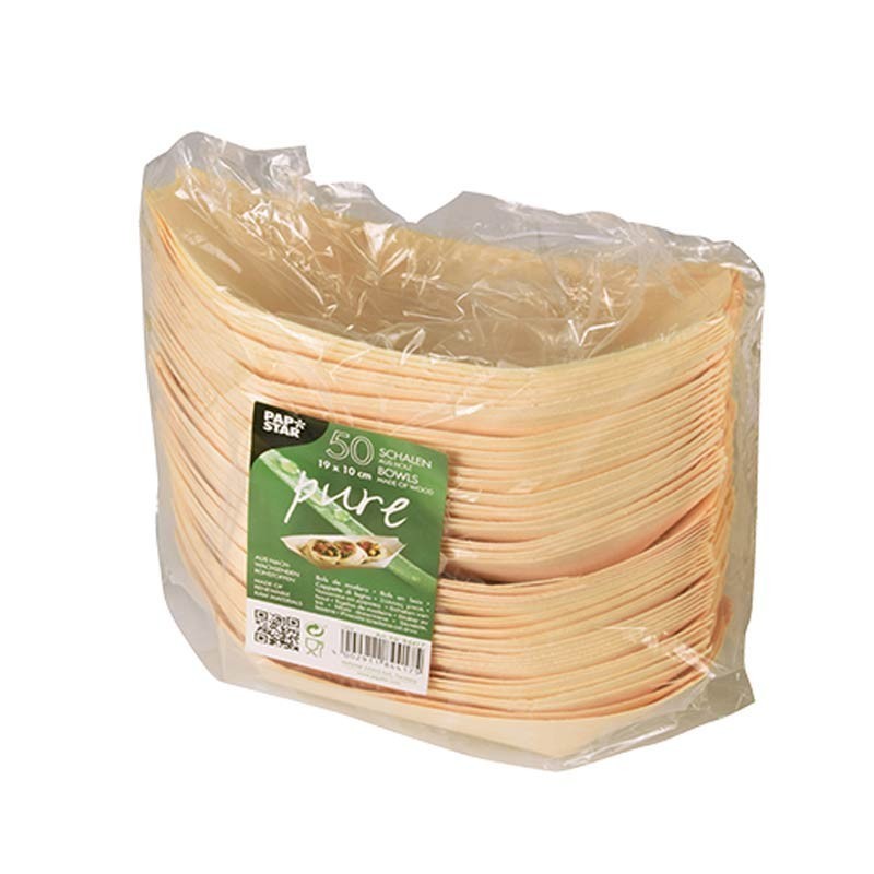 Comprar 50 Boles, madera biodegradable gama Pure 19 cm x 10 cm Barca en Pepebar