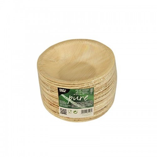 Comprar 25 Boles, Hoja de palma biodegradable gama Pure redondo 200 ml Ø 13 cm · 3 cm en Pepebar
