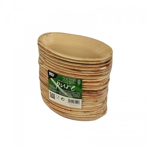 Comprar 25 Boles, Hoja de palma biodegradable gama Pure oval 300 ml 20 cm x 12,5 cm x 3 cm en Pepebar