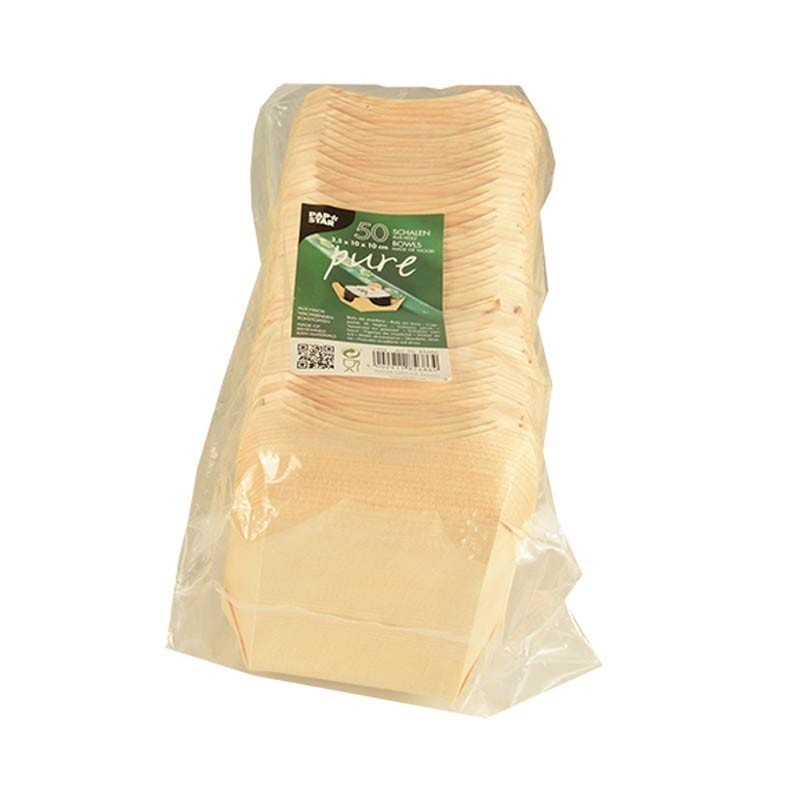 Comprar 50 Boles, madera biodegradable gama Pure cuadrado 3,5 cm x 10 cm x 10 cm en Pepebar