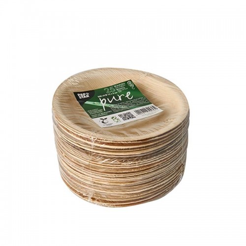 Comprar 25 Boles, Hoja de palma biodegradable gama Pure redondo 300 ml Ø 15 cm · 3 cm en Pepebar