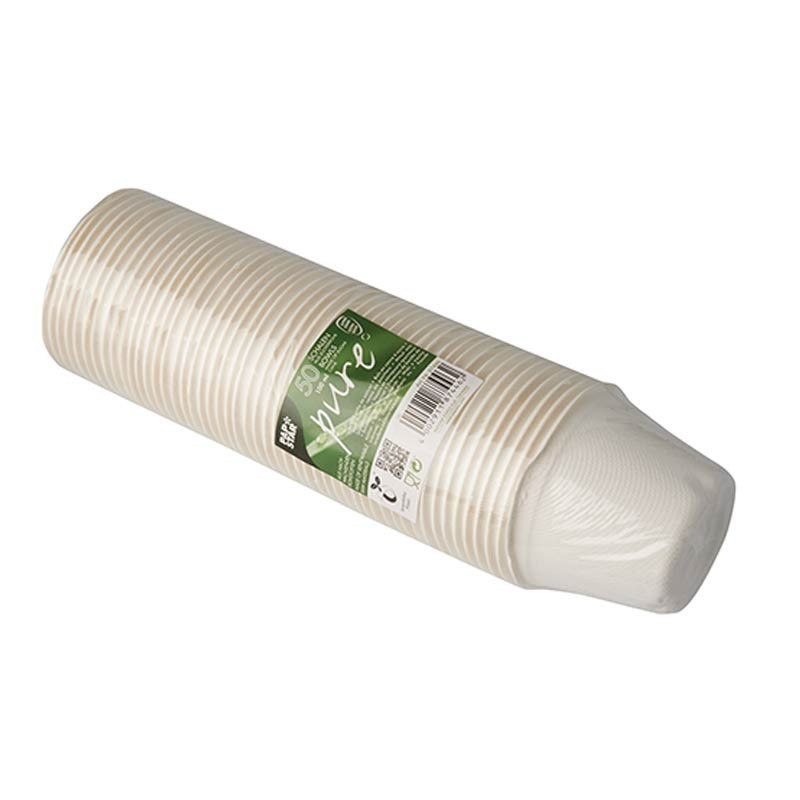 Comprar 50 Boles, caña de azúcar biodegradable gama Pure 100 ml Ø 7,5 cm · 5,3 cm blanco en Pepebar