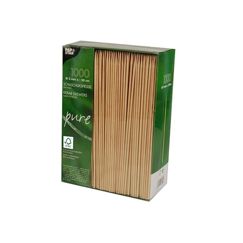 Comprar 1000 Pinchos de madera biodegradable gama Pure Ø 3 mm · 20 cm en Pepebar