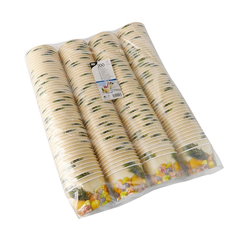 Comprar 200 Vasos para helado de cartón redondo 250 ml diámetro 10 cm · 6 cm diseño Frutas en Pepebar