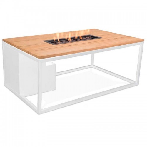 Comprar Mesa fuego de jardín rectangular Cosiloft 120 blanco y teka Butsir COSI0013 en Pepebar