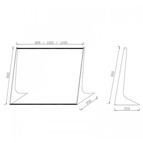 Comprar Mampara protectora de cristal templado ancho 100cm alto 80 cm C2100 en Pepebar