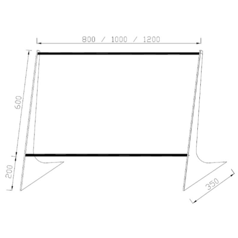Comprar Mampara protectora de cristal templado hueco inferior ancho 100 alto 80 cm C1110 en Pepebar