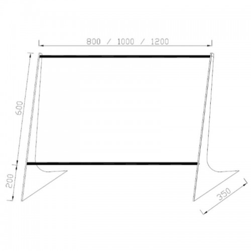 Comprar Mampara protectora de cristal templado hueco inferior ancho 100 alto 80 cm C1110 en Pepebar