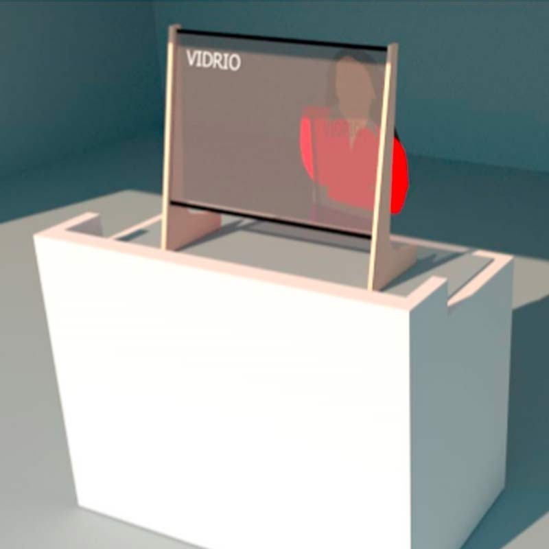 Comprar Mampara protectora de cristal templado hueco inferior ancho 100 alto 80 cm C1110 en Pepebar