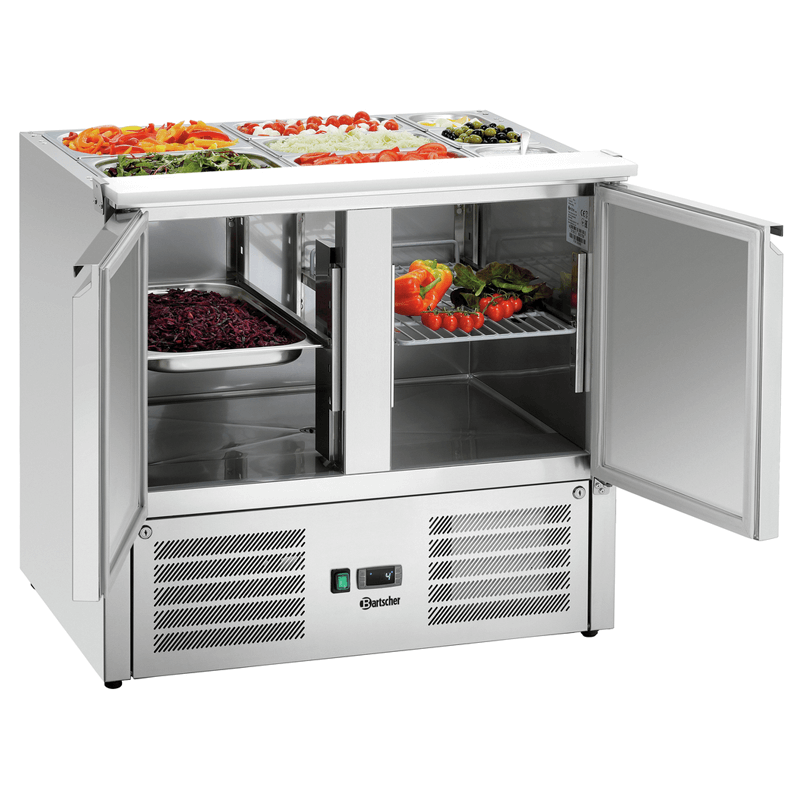 Saladette de preparación refrigerado para ingredientes 900T2 +GL Bartscher 200575 Comprar Saladette de preparación refrigerado para ingredientes 900T2 +GL Bartscher 200575 en Pepebar