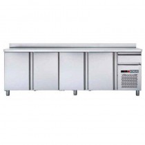 Bajo mostrador con peto trasero inox 4 puertas Bóreas FM250