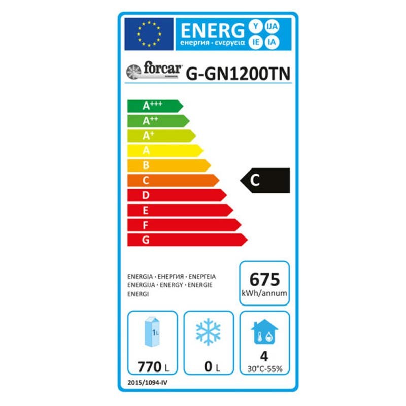 Comprar Armario refrigerado GN 2/1 acero inox 2 puertas 1104 L Forcar G-GN1200TN en Pepebar