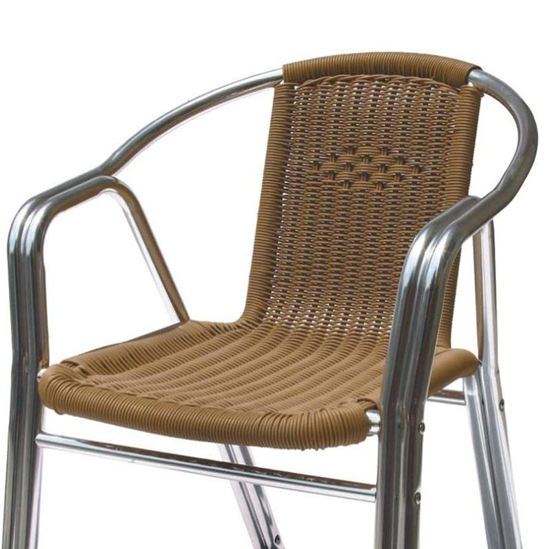 Comprar Silla de aluminio con rattan color crema 178097 en Pepebar