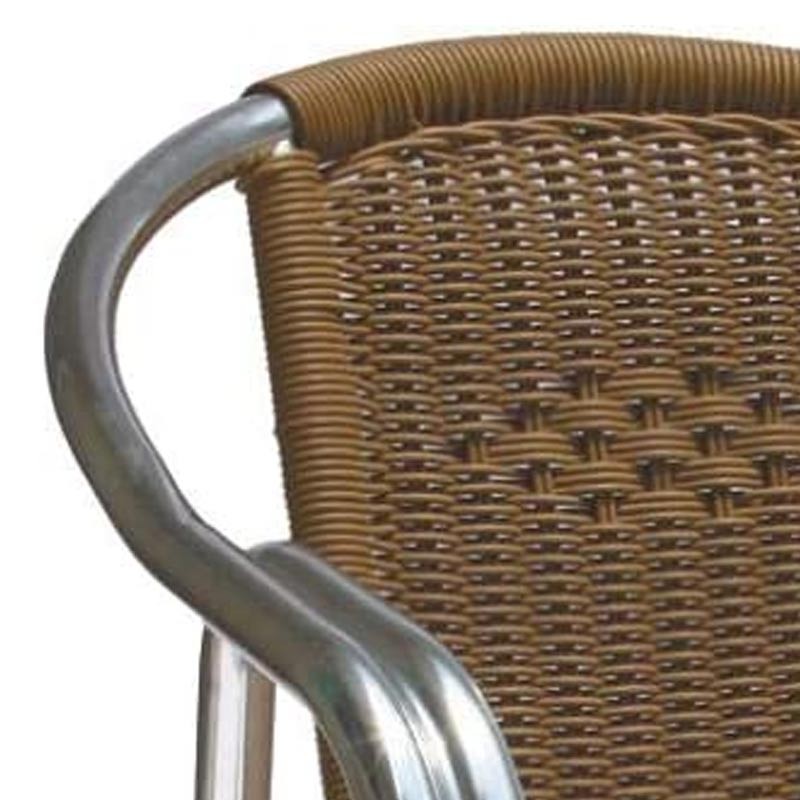 Comprar Silla de aluminio con rattan color crema 178097 en Pepebar